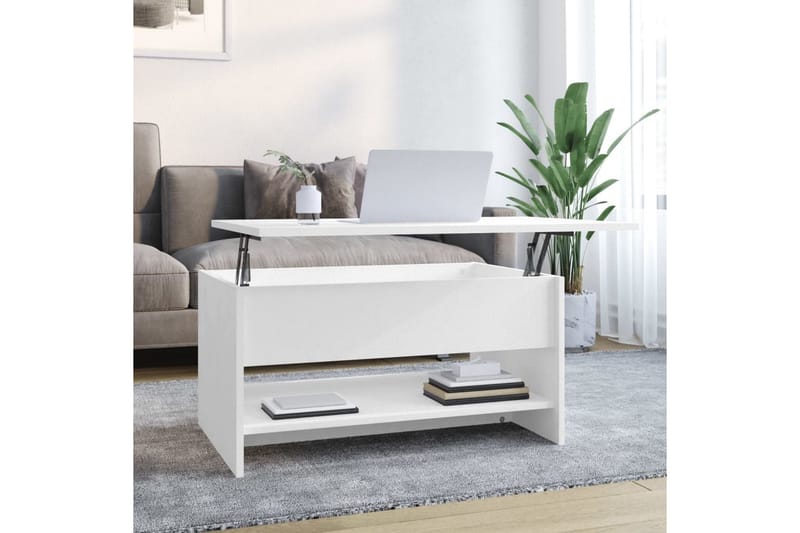 beBasic Salongbord hvit 80x50x40 cm konstruert tre - Hvit - Møbler - Bord - Avlastningsbord - Lampebord & sidebord