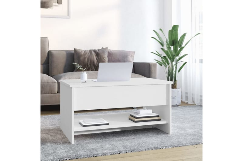 beBasic Salongbord hvit 80x50x40 cm konstruert tre - Hvit - Møbler - Bord - Avlastningsbord - Lampebord & sidebord
