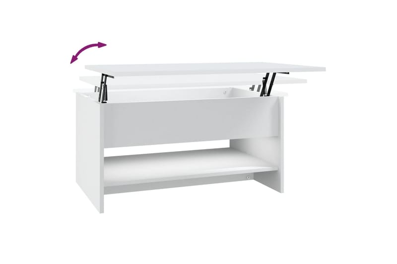 beBasic Salongbord hvit 80x50x40 cm konstruert tre - Hvit - Møbler - Bord - Avlastningsbord - Lampebord & sidebord