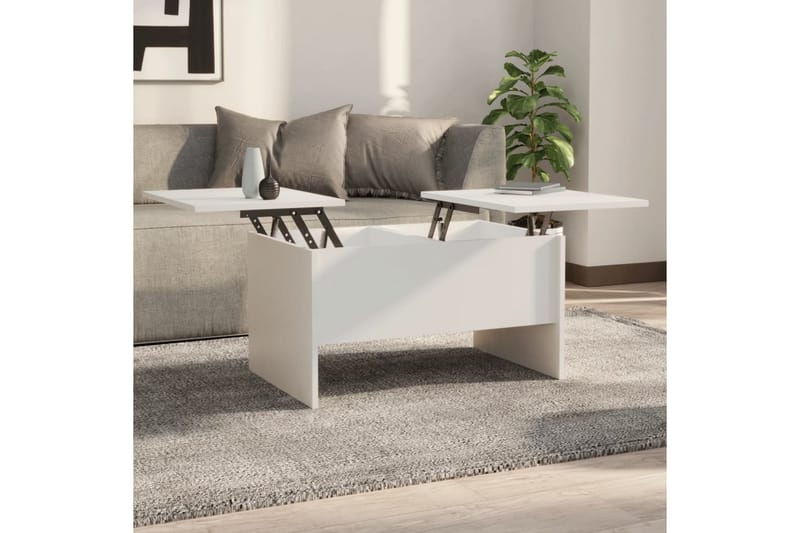 beBasic Salongbord hvit 80x50x42,5 cm konstruert tre - Hvit - Møbler - Bord - Avlastningsbord - Lampebord & sidebord