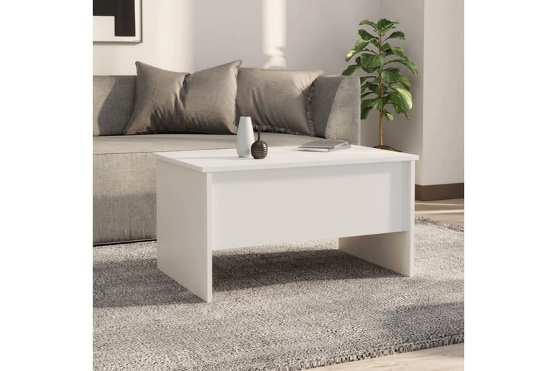 beBasic Salongbord hvit 80x50x42,5 cm konstruert tre - Hvit - Møbler - Bord - Avlastningsbord - Lampebord & sidebord