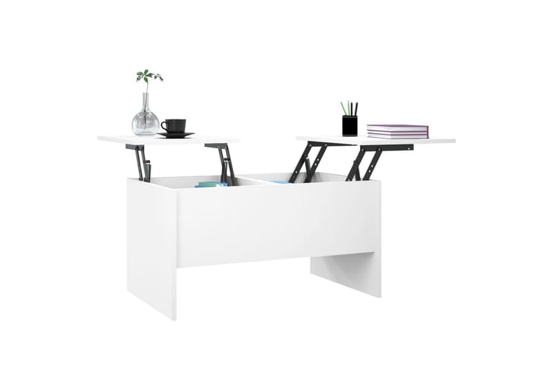 beBasic Salongbord hvit 80x50x42,5 cm konstruert tre - Hvit - Møbler - Bord - Avlastningsbord - Lampebord & sidebord