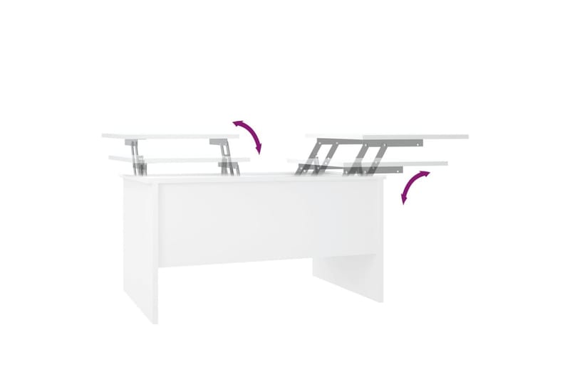beBasic Salongbord hvit 80x50x42,5 cm konstruert tre - Hvit - Lampebord & sidebord - Brettbord og småbord