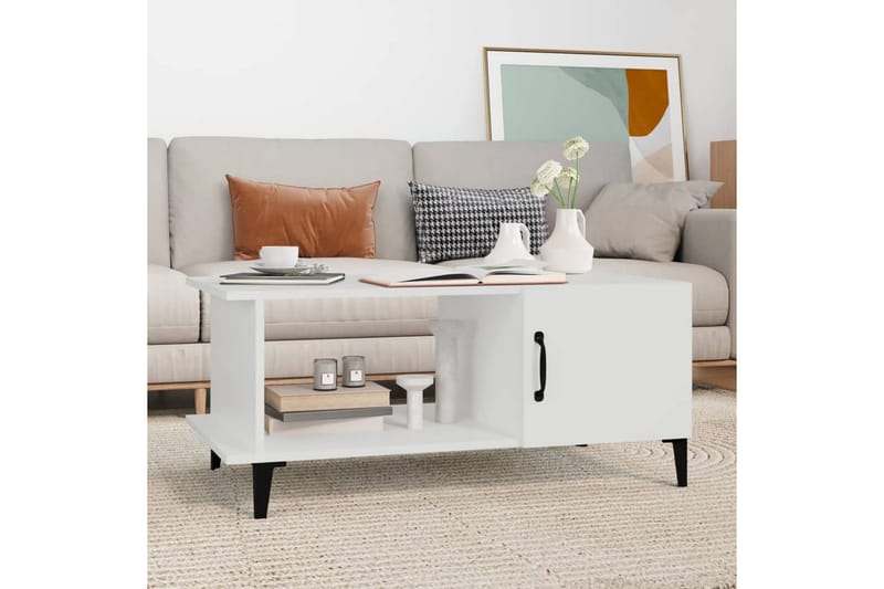 beBasic Salongbord hvit 90x50x40 cm konstruert tre - Hvit - Møbler - Bord - Avlastningsbord - Lampebord & sidebord