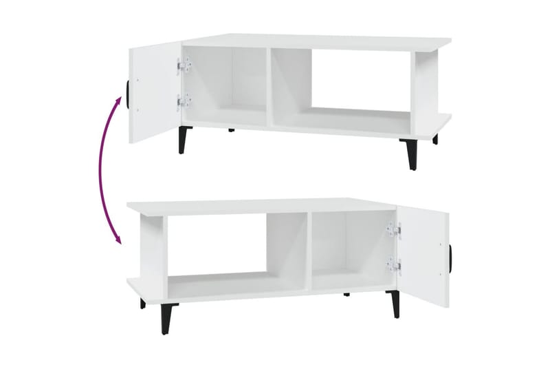 beBasic Salongbord hvit 90x50x40 cm konstruert tre - Hvit - Møbler - Bord - Avlastningsbord - Lampebord & sidebord