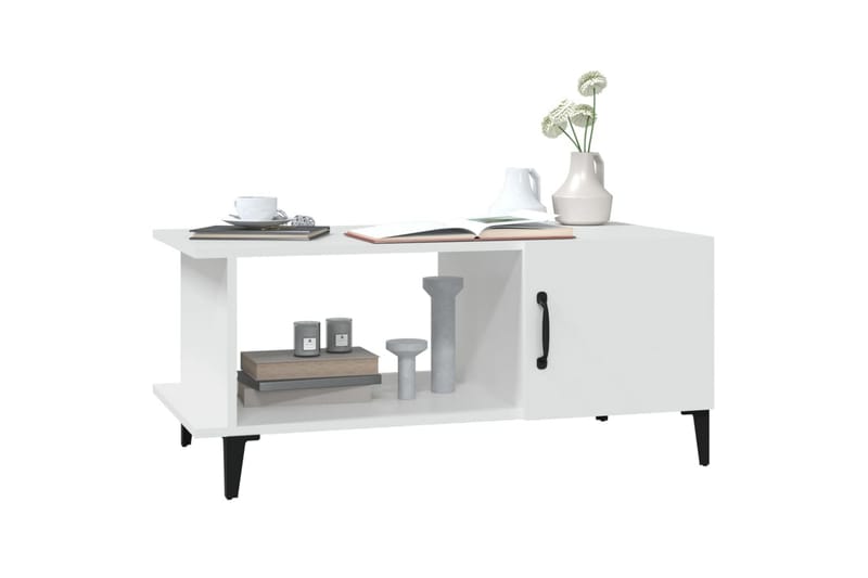 beBasic Salongbord hvit 90x50x40 cm konstruert tre - Hvit - Møbler - Bord - Avlastningsbord - Lampebord & sidebord