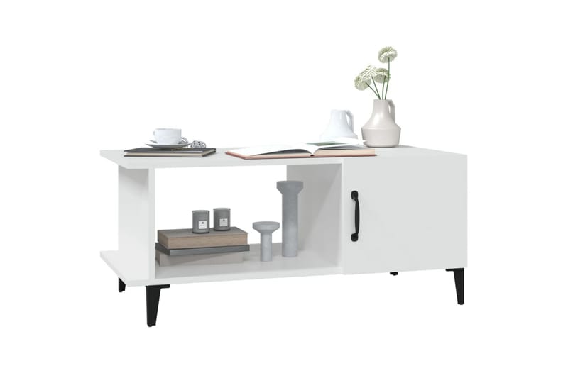 beBasic Salongbord hvit 90x50x40 cm konstruert tre - Hvit - Lampebord & sidebord - Brettbord og småbord