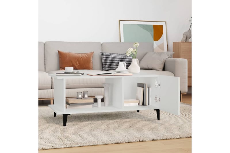 beBasic Salongbord hvit 90x50x40 cm konstruert tre - Hvit - Møbler - Bord - Avlastningsbord - Lampebord & sidebord