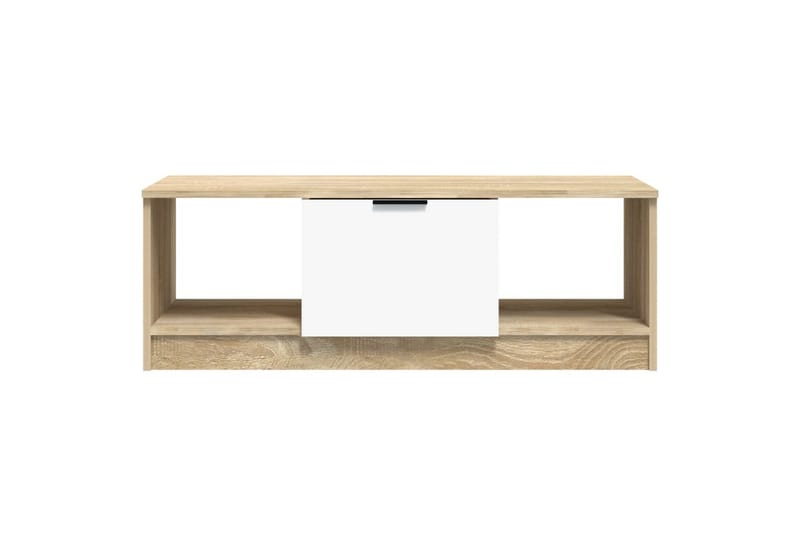 beBasic Salongbord hvit og sonoma eik 102x50x36 cm konstruert tre - Beige - Lampebord & sidebord - Brettbord og småbord