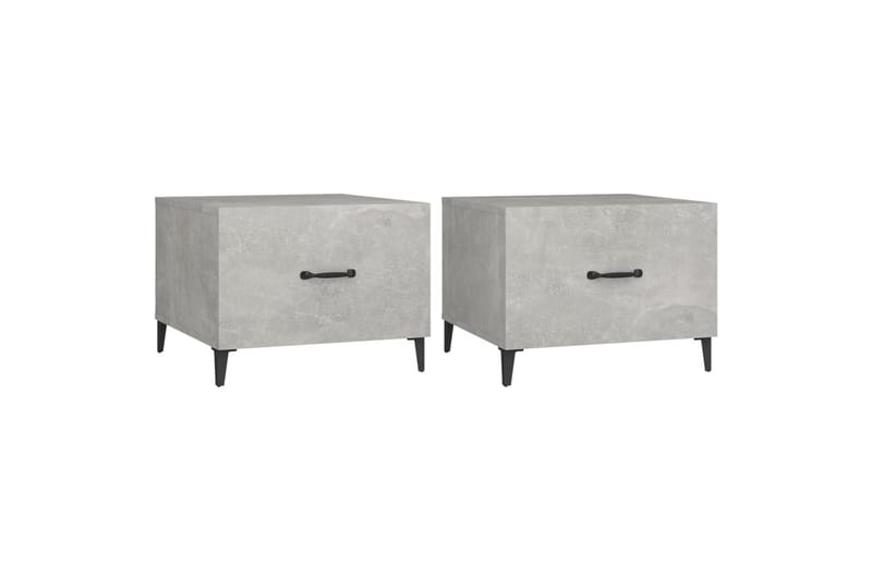 beBasic Salongbord med metallben 2 stk betonggrå 50x50x40 cm - GrÃ¥ - Møbler - Bord - Avlastningsbord - Lampebord & sidebord