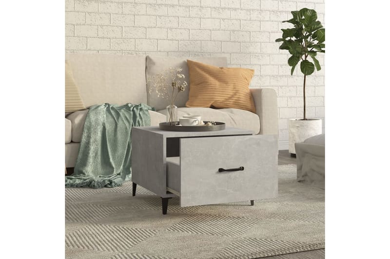 beBasic Salongbord med metallben 2 stk betonggrå 50x50x40 cm - GrÃ¥ - Møbler - Bord - Avlastningsbord - Lampebord & sidebord