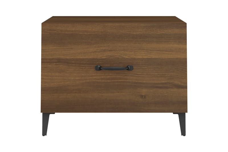 beBasic Salongbord med metallben 2 stk brun eik 50x50x40 cm - Brun - Møbler - Bord - Avlastningsbord - Lampebord & sidebord