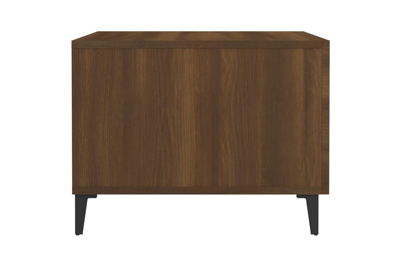 beBasic Salongbord med metallben 2 stk brun eik 50x50x40 cm - Brun - Møbler - Bord - Avlastningsbord - Lampebord & sidebord