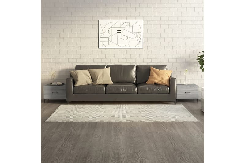 beBasic Salongbord med metallben 2 stk grå sonoma 50x50x40 cm - GrÃ¥ - Møbler - Bord - Avlastningsbord - Lampebord & sidebord