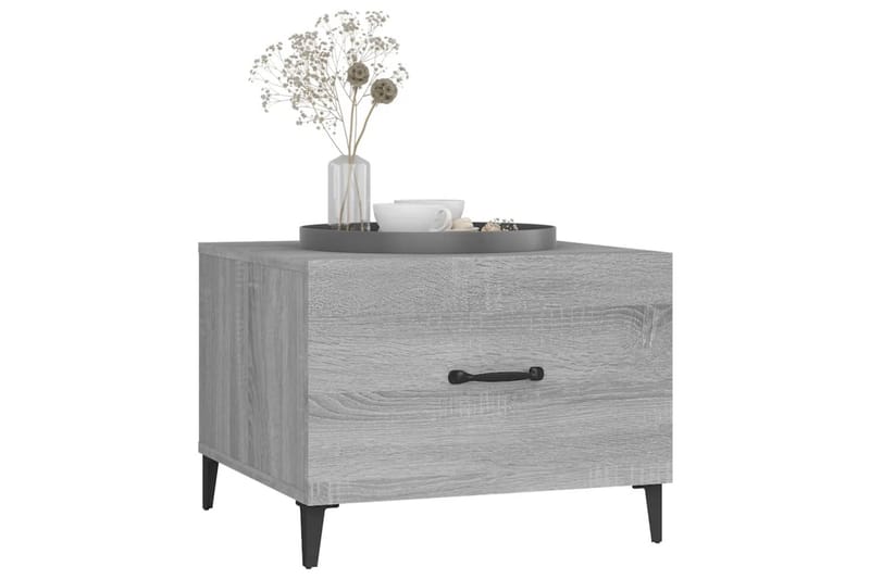 beBasic Salongbord med metallben 2 stk grå sonoma 50x50x40 cm - GrÃ¥ - Møbler - Bord - Avlastningsbord - Lampebord & sidebord