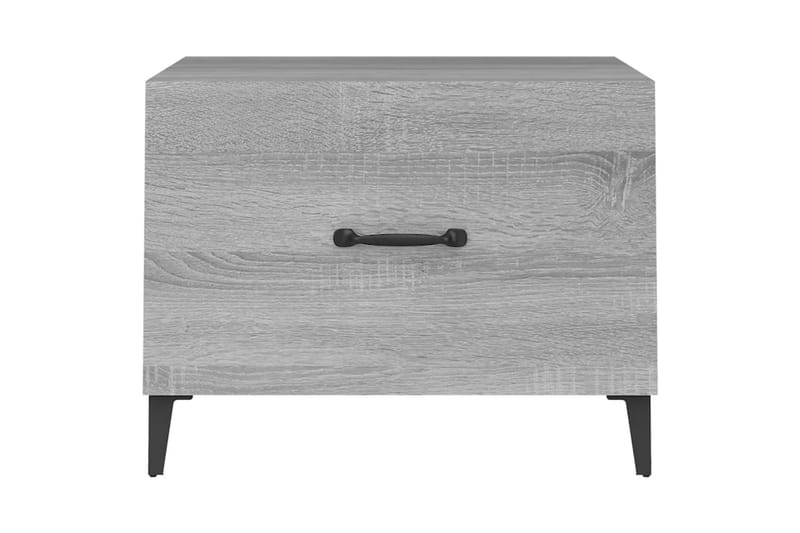 beBasic Salongbord med metallben 2 stk grå sonoma 50x50x40 cm - GrÃ¥ - Lampebord & sidebord - Brettbord og småbord
