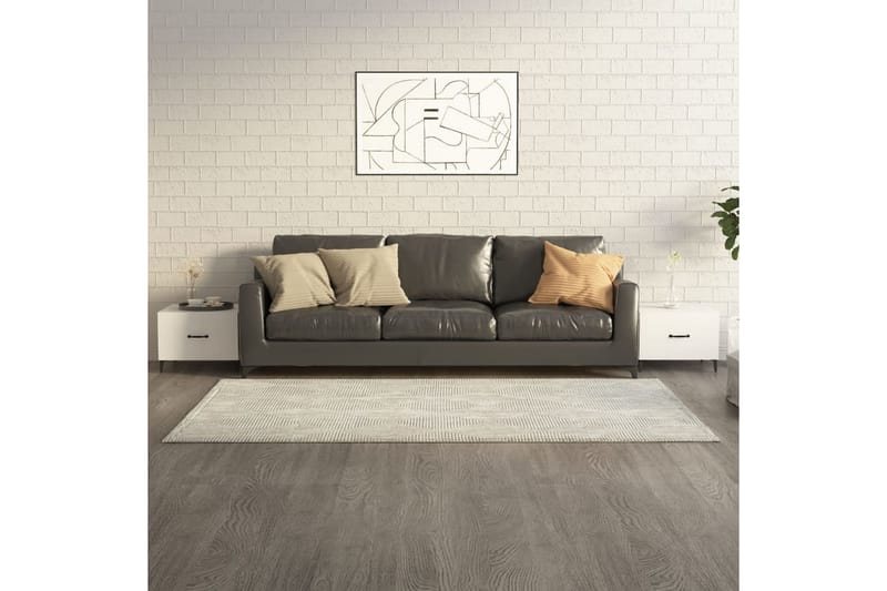 beBasic Salongbord med metallben 2 stk høyglans hvit 50x50x40 cm - Hvit - Møbler - Bord - Avlastningsbord - Lampebord & sidebord