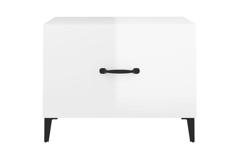 beBasic Salongbord med metallben 2 stk høyglans hvit 50x50x40 cm - Hvit - Møbler - Bord - Avlastningsbord - Lampebord & sidebord