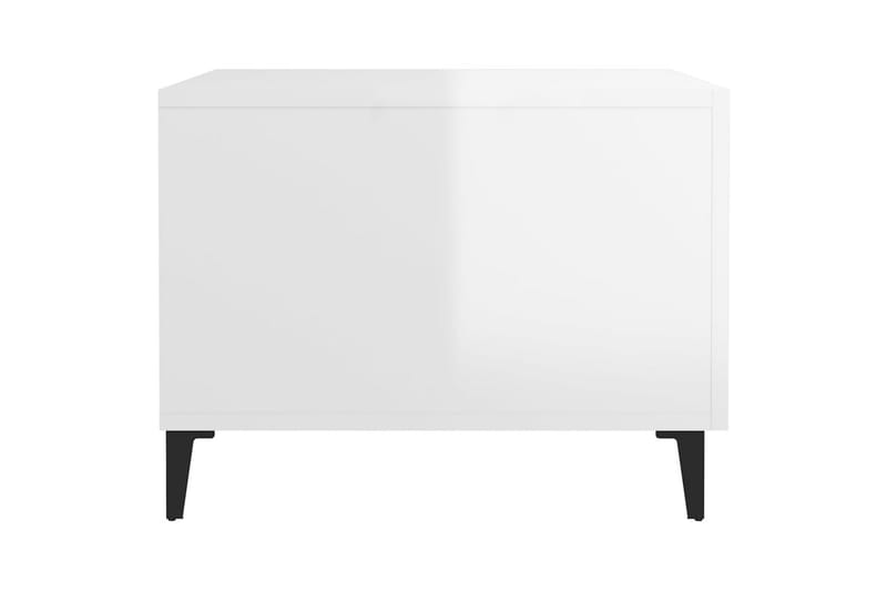 beBasic Salongbord med metallben 2 stk høyglans hvit 50x50x40 cm - Hvit - Lampebord & sidebord - Brettbord og småbord