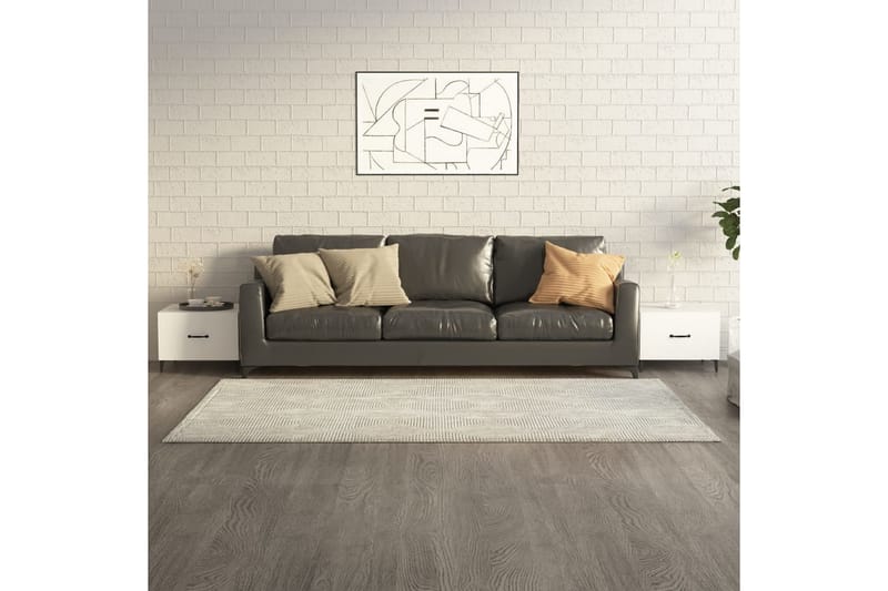 beBasic Salongbord med metallben 2 stk hvit 50x50x40 cm - Hvit - Møbler - Bord - Avlastningsbord - Lampebord & sidebord