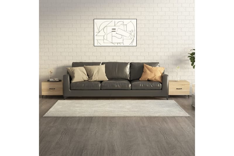 beBasic Salongbord med metallben 2 stk sonoma eik 50x50x40 cm - Brun - Møbler - Bord - Avlastningsbord - Lampebord & sidebord