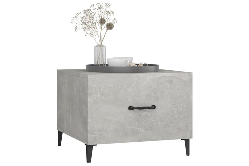beBasic Salongbord med metallben betonggrå 50x50x40 cm - GrÃ¥ - Møbler - Bord - Avlastningsbord - Lampebord & sidebord