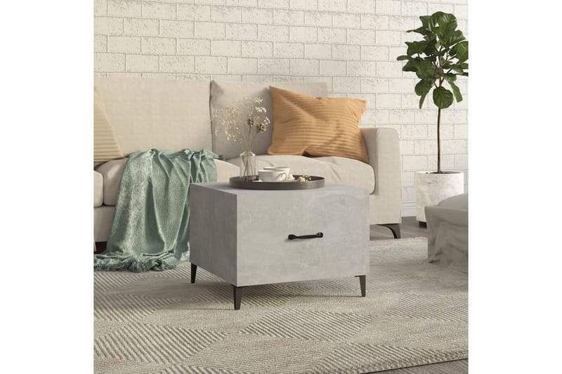 beBasic Salongbord med metallben betonggrå 50x50x40 cm - GrÃ¥ - Møbler - Bord - Avlastningsbord - Lampebord & sidebord