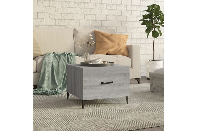 beBasic Salongbord med metallben grå sonoma 50x50x40 cm - GrÃ¥ - Møbler - Bord - Avlastningsbord - Lampebord & sidebord