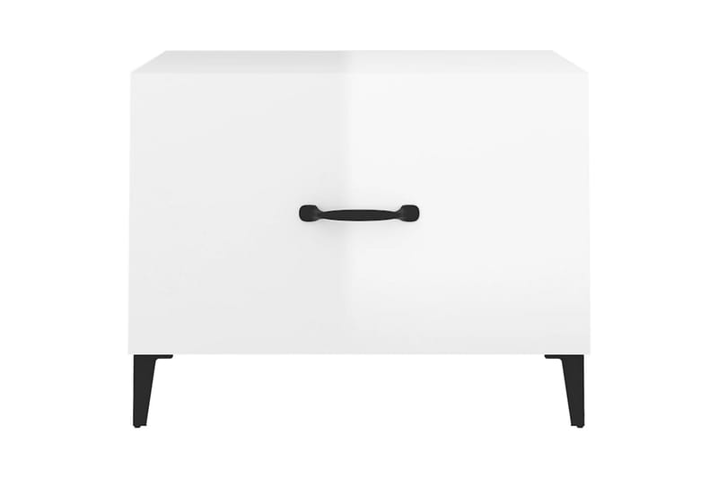 beBasic Salongbord med metallben høyglans hvit 50x50x40 cm - Hvit - Møbler - Bord - Avlastningsbord - Lampebord & sidebord