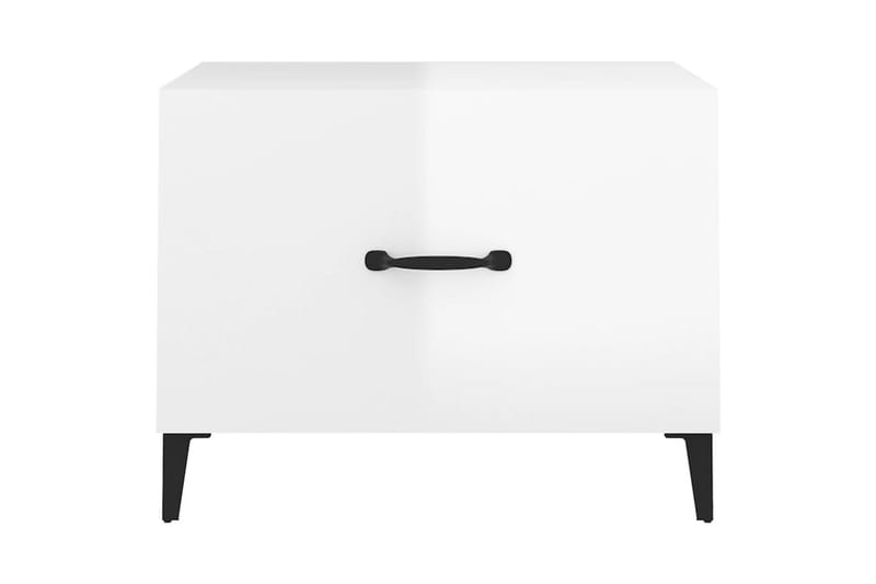 beBasic Salongbord med metallben høyglans hvit 50x50x40 cm - Hvit - Lampebord & sidebord - Brettbord og småbord