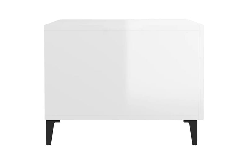 beBasic Salongbord med metallben høyglans hvit 50x50x40 cm - Hvit - Møbler - Bord - Avlastningsbord - Lampebord & sidebord