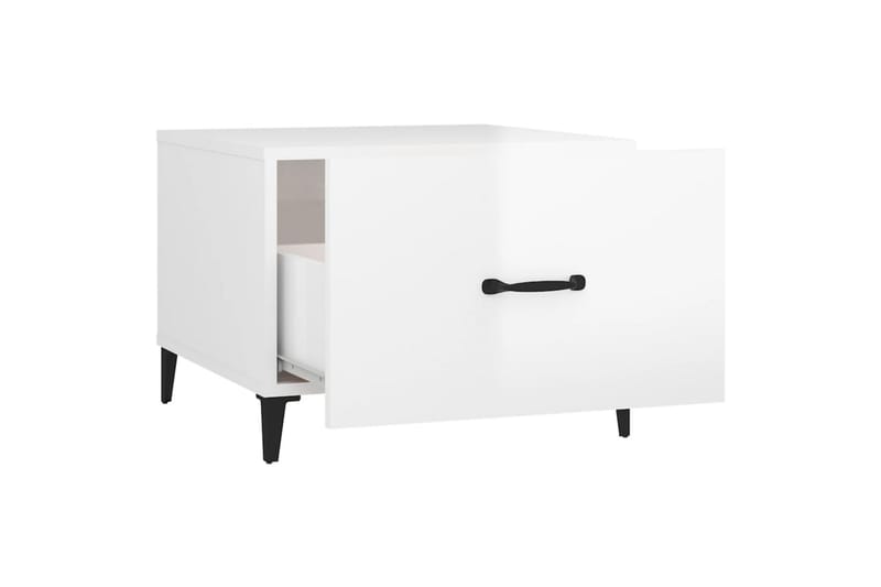 beBasic Salongbord med metallben høyglans hvit 50x50x40 cm - Hvit - Møbler - Bord - Avlastningsbord - Lampebord & sidebord