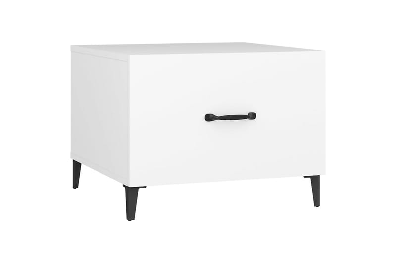 beBasic Salongbord med metallben hvit 50x50x40 cm - Hvit - Møbler - Bord - Avlastningsbord - Lampebord & sidebord