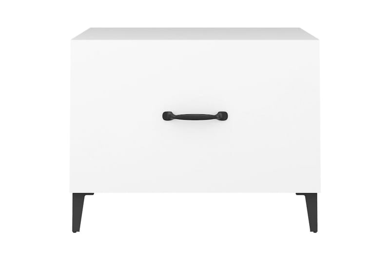 beBasic Salongbord med metallben hvit 50x50x40 cm - Hvit - Møbler - Bord - Avlastningsbord - Lampebord & sidebord