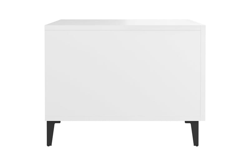 beBasic Salongbord med metallben hvit 50x50x40 cm - Hvit - Lampebord & sidebord - Brettbord og småbord