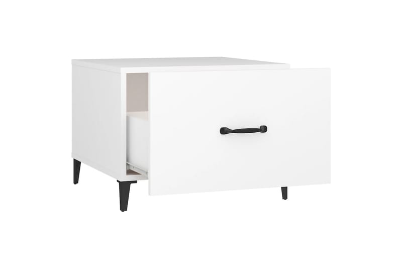 beBasic Salongbord med metallben hvit 50x50x40 cm - Hvit - Lampebord & sidebord - Brettbord og småbord