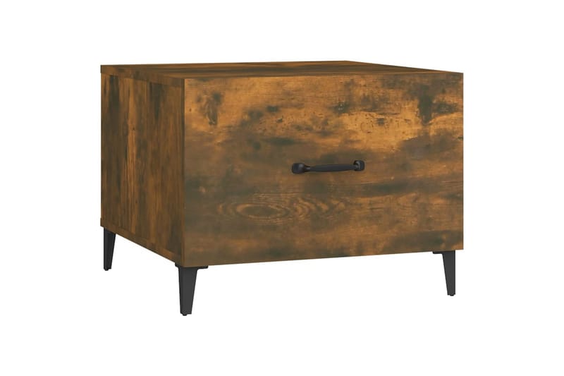 beBasic Salongbord med metallben røkt eik 50x50x40 cm - Brun - Møbler - Bord - Avlastningsbord - Lampebord & sidebord