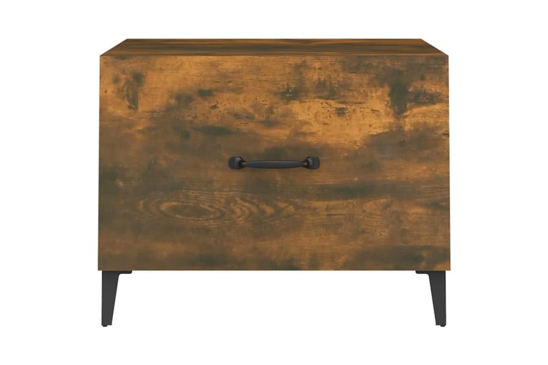 beBasic Salongbord med metallben røkt eik 50x50x40 cm - Brun - Møbler - Bord - Avlastningsbord - Lampebord & sidebord