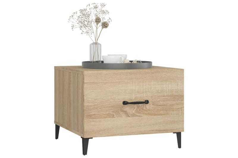 beBasic Salongbord med metallben sonoma eik 50x50x40 cm - Brun - Møbler - Bord - Avlastningsbord - Lampebord & sidebord