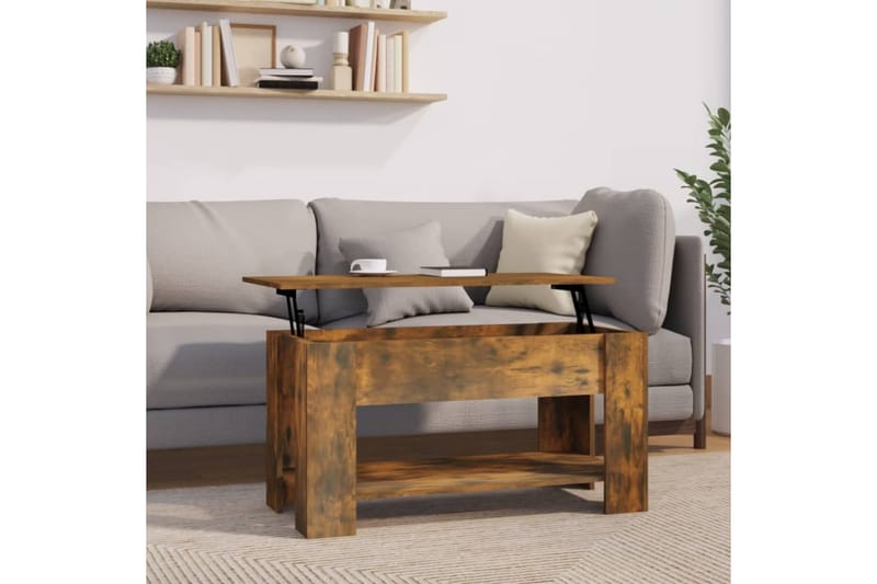 beBasic Salongbord røkt eik 101x49x52 cm konstruert tre - Brun - Møbler - Bord - Avlastningsbord - Lampebord & sidebord