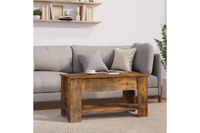 beBasic Salongbord røkt eik 101x49x52 cm konstruert tre - Brun - Møbler - Bord - Avlastningsbord - Lampebord & sidebord