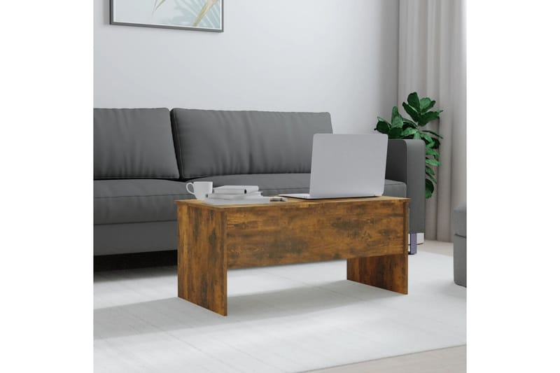 beBasic Salongbord røkt eik 102x50,5x46,5 cm konstruert tre - Brun - Møbler - Bord - Avlastningsbord - Lampebord & sidebord