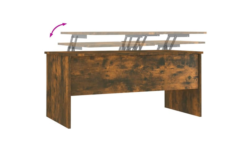 beBasic Salongbord røkt eik 102x50,5x46,5 cm konstruert tre - Brun - Møbler - Bord - Avlastningsbord - Lampebord & sidebord