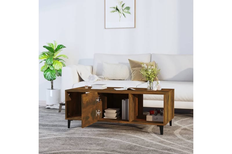 beBasic Salongbord røkt eik 102x50x40 cm konstruert tre - Brun - Møbler - Bord - Avlastningsbord - Lampebord & sidebord