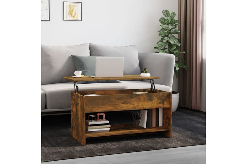 beBasic Salongbord røkt eik 102x50x52,5 cm konstruert tre - Brun - Møbler - Bord - Avlastningsbord - Lampebord & sidebord
