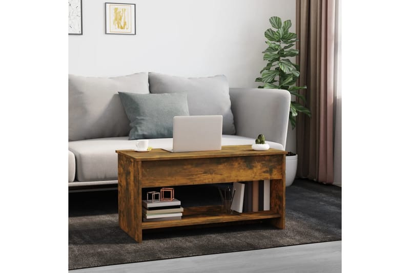 beBasic Salongbord røkt eik 102x50x52,5 cm konstruert tre - Brun - Møbler - Bord - Avlastningsbord - Lampebord & sidebord