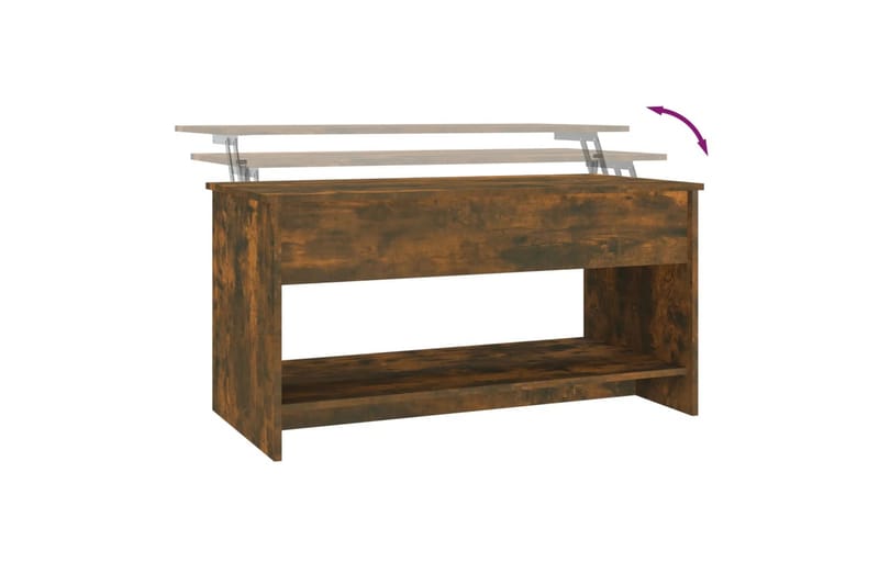 beBasic Salongbord røkt eik 102x50x52,5 cm konstruert tre - Brun - Møbler - Bord - Avlastningsbord - Lampebord & sidebord