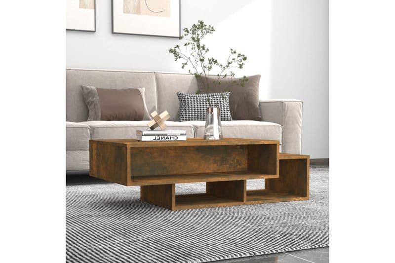 beBasic Salongbord røkt eik 105x55x32 cm konstruert tre - Brun - Møbler - Bord - Avlastningsbord - Lampebord & sidebord