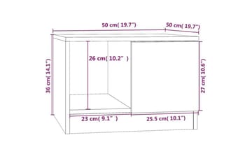 beBasic Salongbord røkt eik 50x50x36 cm konstruert tre - Brun - Møbler - Bord - Avlastningsbord - Lampebord & sidebord