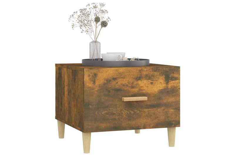 beBasic Salongbord røkt eik 50x50x40 cm konstruert tre - Brun - Møbler - Bord - Avlastningsbord - Lampebord & sidebord